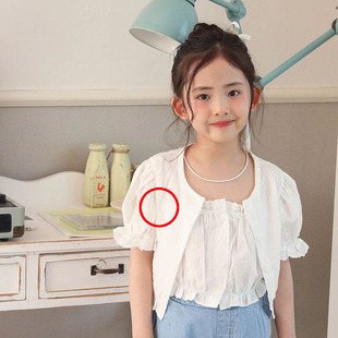 童装 儿童甜美泡泡袖 衬衫 VIVIELLY韩国代购 中大女童上衣973 26夏款