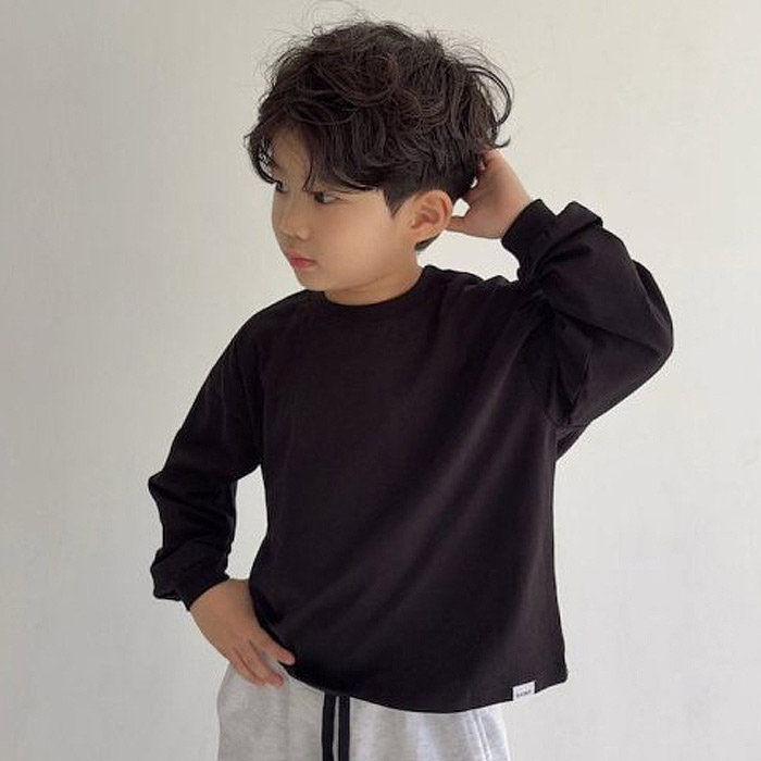 儿童纯色百搭长袖T恤 韩国南大门童装25冬款中大男女童打底衫066