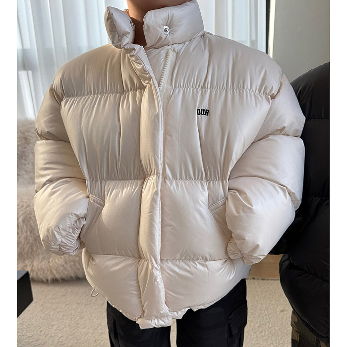 儿童字母拉链立领亲子棉服OUR韩国南大门童装25冬款中大男女童513