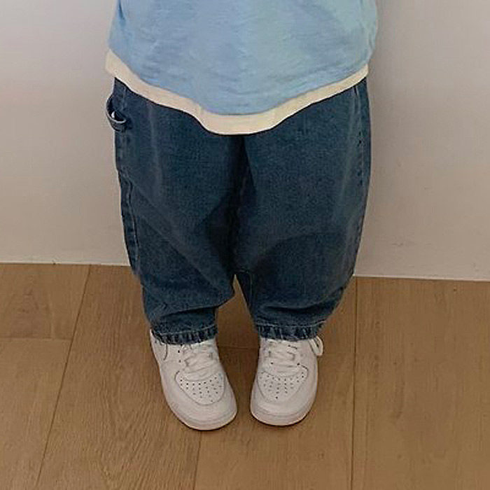 中大童男女童洋气牛仔哈伦裤 GOGUMA韩国代购童装26秋小童长裤167
