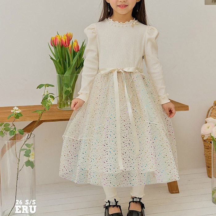 女童网纱中长款泡泡袖公主连衣裙 ERU韩国代购童装26春款儿童941,童装/婴儿装/亲子装,连衣裙,淘宝优惠券,粉丝福利购,淘宝优惠卷