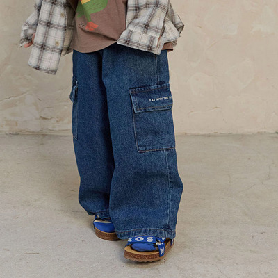 儿童直筒工装牛仔裤 NAVI韩国进口童装代购26春中大男女童长裤003