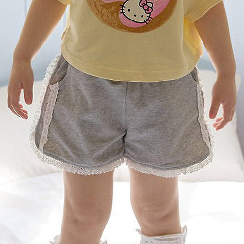 女童小童百搭蕾丝边休闲短裤 berry韩国童装代购26夏新款儿童040