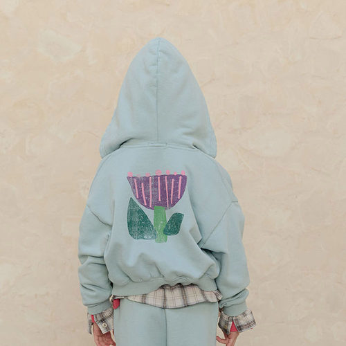 儿童郁金香短款拉链连帽外套 NAVI韩国童装代购26春款中大女童003