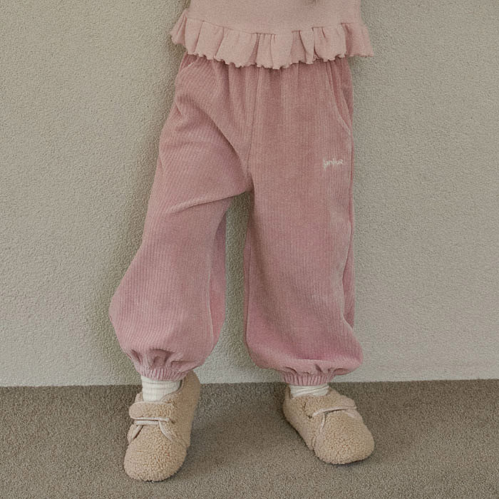 儿童金丝绒亲子束脚裤Momoa裤子