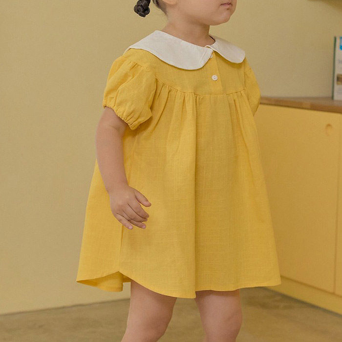 小童女童可爱娃娃领短袖连衣裙 BBB韩国代购进口童装26夏儿童2261