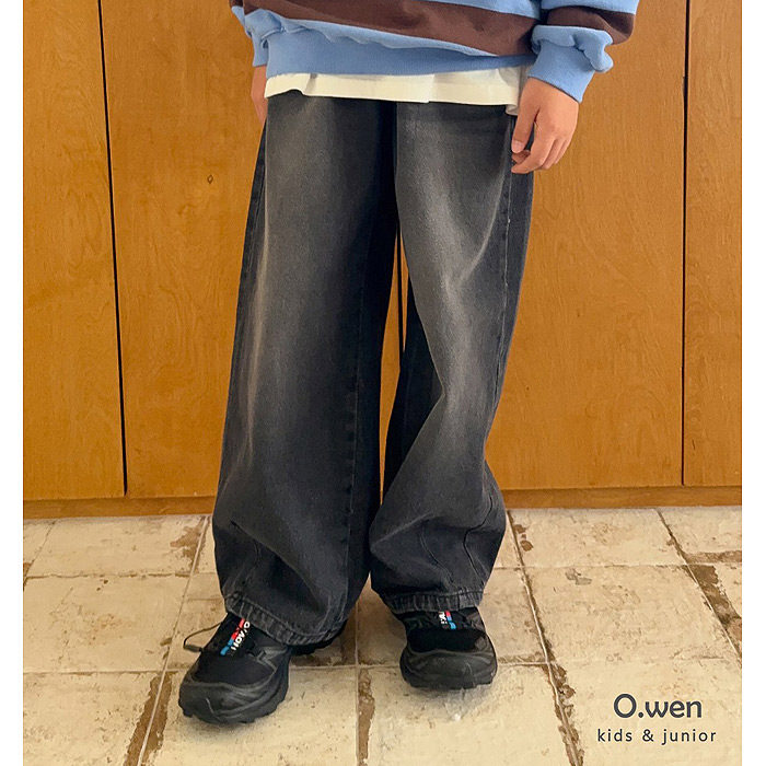 中大童男女童时尚直筒牛仔裤 OWEN韩国代购童装26秋款儿童长裤751