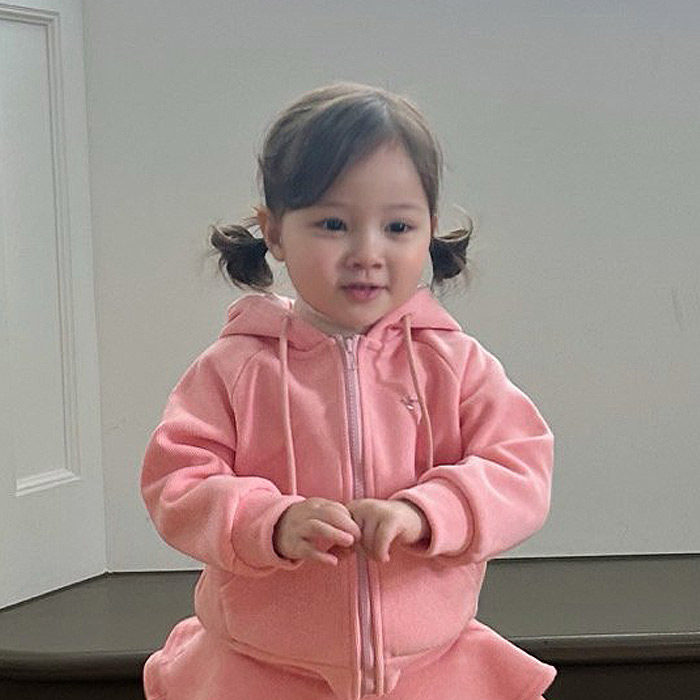 儿童加绒拉链连帽卫衣外套 韩国代购南大门童装2025冬款女童3501