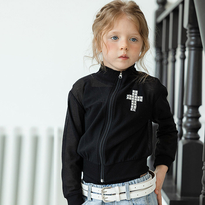 中大女童时尚拉链短薄款立领外套 ZAN韩国代购童装26夏款夹克150