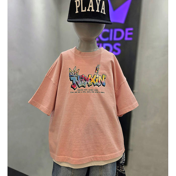 儿童休闲字母短袖T恤 Decide韩国代购进口童装26夏款中大男童921