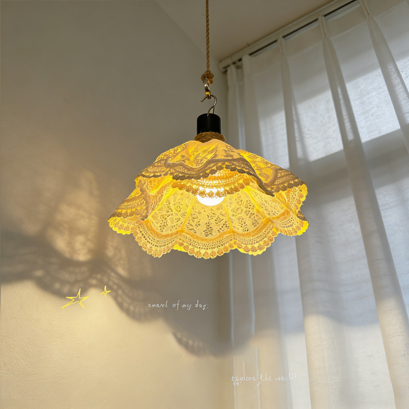 床头吊灯创意吧台餐厅灯吊线灯具现代简约过道卧室diy手工小吊灯