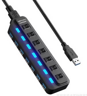 包邮USB3.0HUB高速4口7口带独立开关2.0集线器分线器一拖4扩展器7