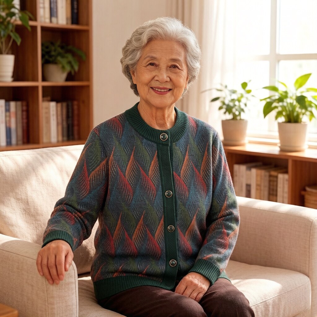 中老年人女装奶奶装加厚秋冬季宽松妈妈装春秋款保暖加绒毛衣外套