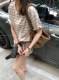 苎麻撞色休闲条纹短袖 复古文艺腔调 配色超jue t恤女