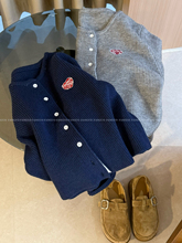 huma* 日系复古爱心logo 叠穿内搭短款针织衫开衫外套女