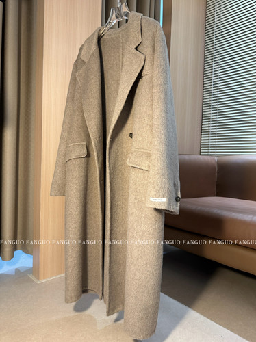 出口贸易订单 100%澳毛美丽奴羊毛双面呢大衣外套女 秋冬新款