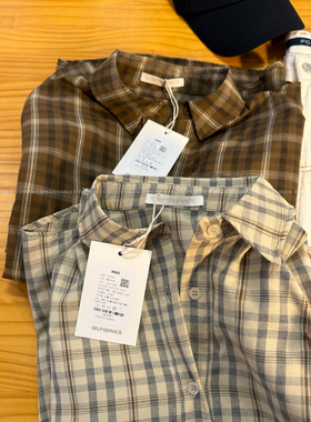 self /serve* 复古ins休闲格子宽松衬衫女春款