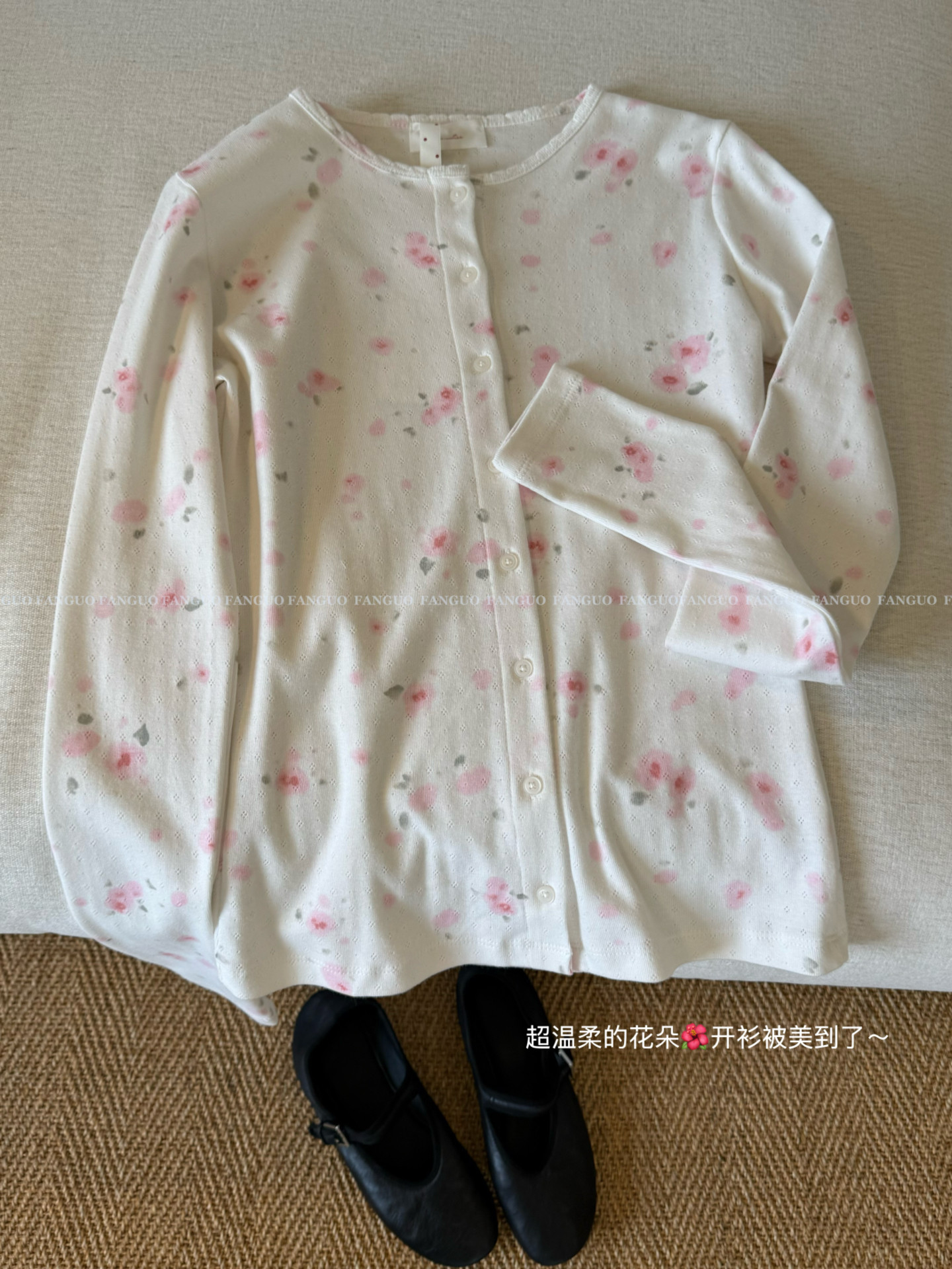 peppe*婴儿般柔软～巨美 全棉晕染花卉正肩显瘦开衫小外套女