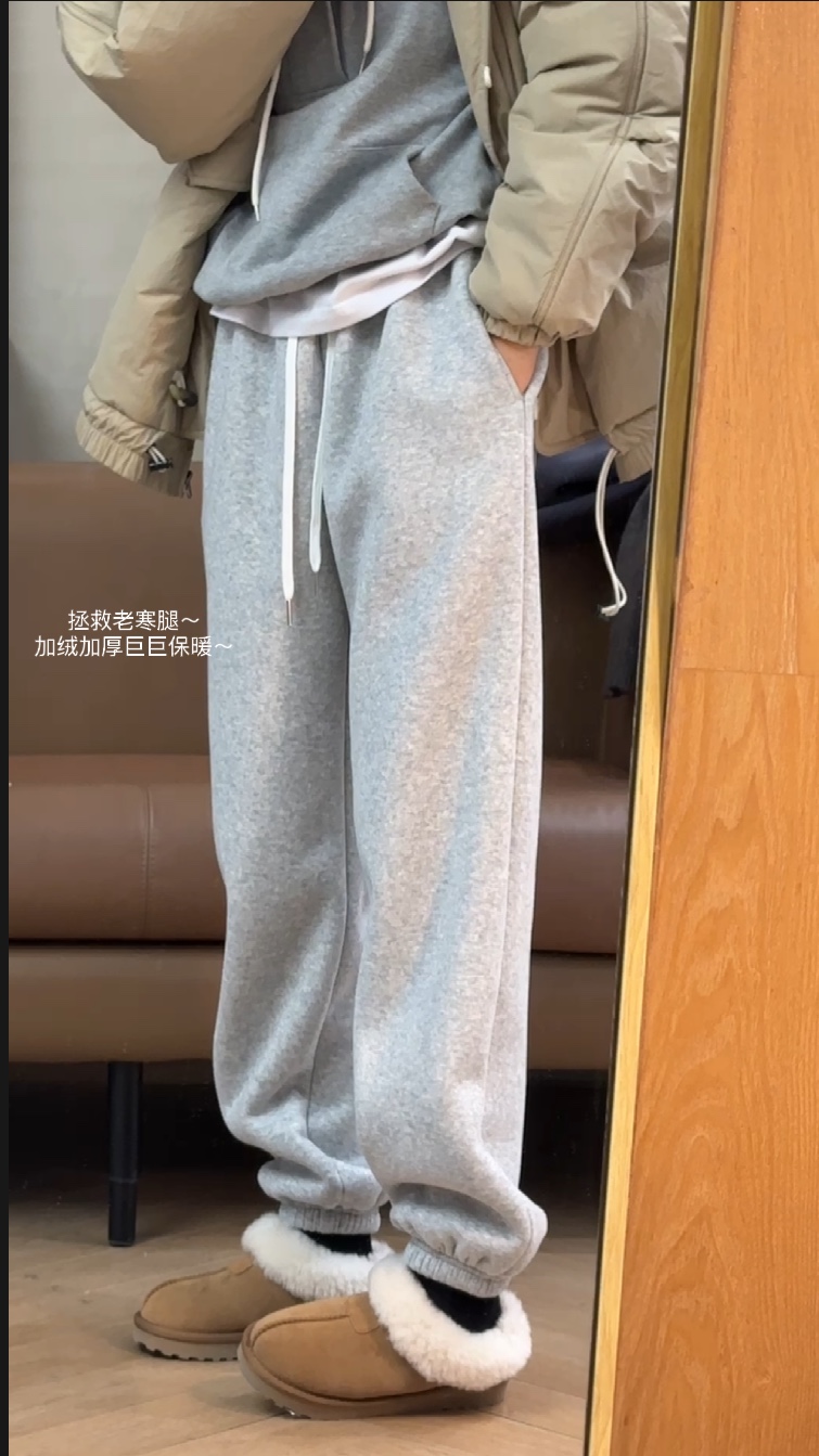 拯救老寒腿。一条过冬加厚加绒保暖卫裤 休闲裤秋冬裤子