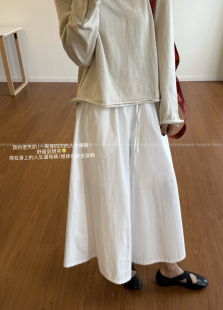 包邮 ounce 裙裤 ～简约百搭慵懒风显瘦松紧腰八分休闲裤 懒人遛弯裤