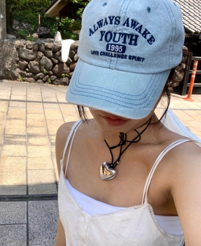 “youth”巨显脸小 海盐蓝 美式复古做旧字母刺绣牛仔棒球帽包邮