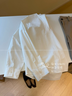 stetament 极简高级 挺括全棉设计感圆领衬衫女长袖衬衣包邮