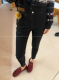 高腰弹力毛边小脚牛仔裤 显瘦百搭 女 经典 小黑裤
