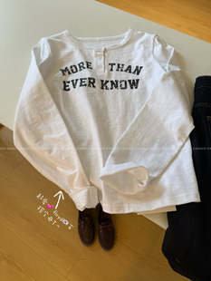 floyd 厚实质感/竹节棉字母亨利衫休闲长袖T恤女包邮