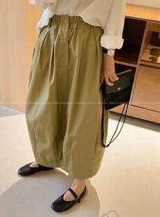 日系复古山系花苞裙简约工装 挺括洗水棉 半身裙 藏肉又洋气