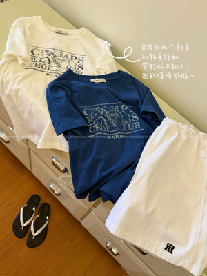 韩国m*k 锁死这套！太爱了/小马字母休闲全棉短袖T恤女包邮