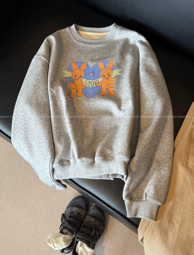 洋气又保暖！小兔子～加厚北极绒保暖休闲卫衣女