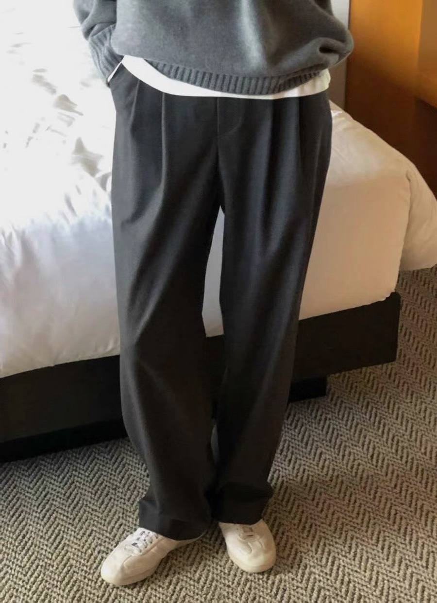 蕃果复古高腰长裤西装裤