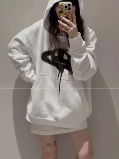 vi*西太*后同款！450g重磅毛圈棉休闲连帽休闲卫衣男女情侣款