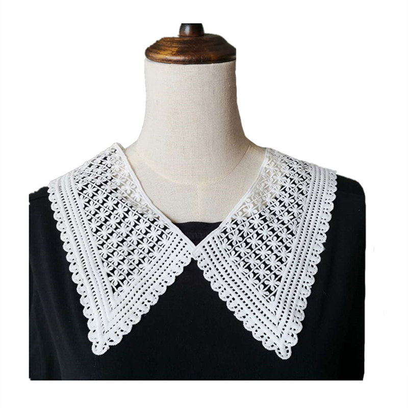 WHITE DOLL COLLAR SHIRT COLLAR DIY GARMENT HANDMADE ACCESSORIES WATER-SOLUBLE EMBROIDERY LACE TRIM LAPEL STRIPS