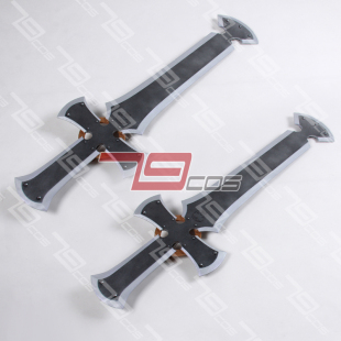 79COS罪恶装 征兆雷奥怀特芳格十字双刀精品游戏COS道具 备未知次元