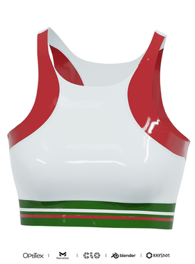 黑色桃HD002定制乳胶衣拼色短款背心性感圆领背心