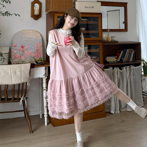 大码夏季甜美公主两件套连衣裙