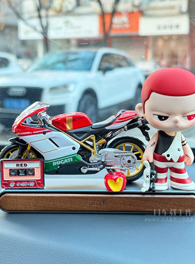 新款泡泡玛特kubo汽车中控车载摆件DIY挪车号码牌停车牌高级送人