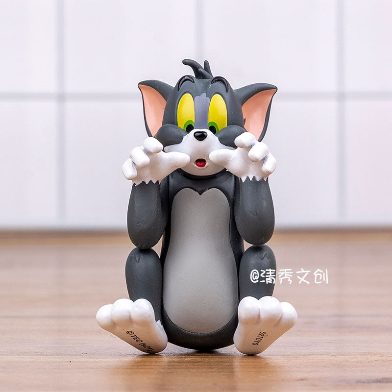 清秀文创 饥饿的汤姆树脂桌面卡通摆件猫跟老鼠玩偶饰品外贸散货