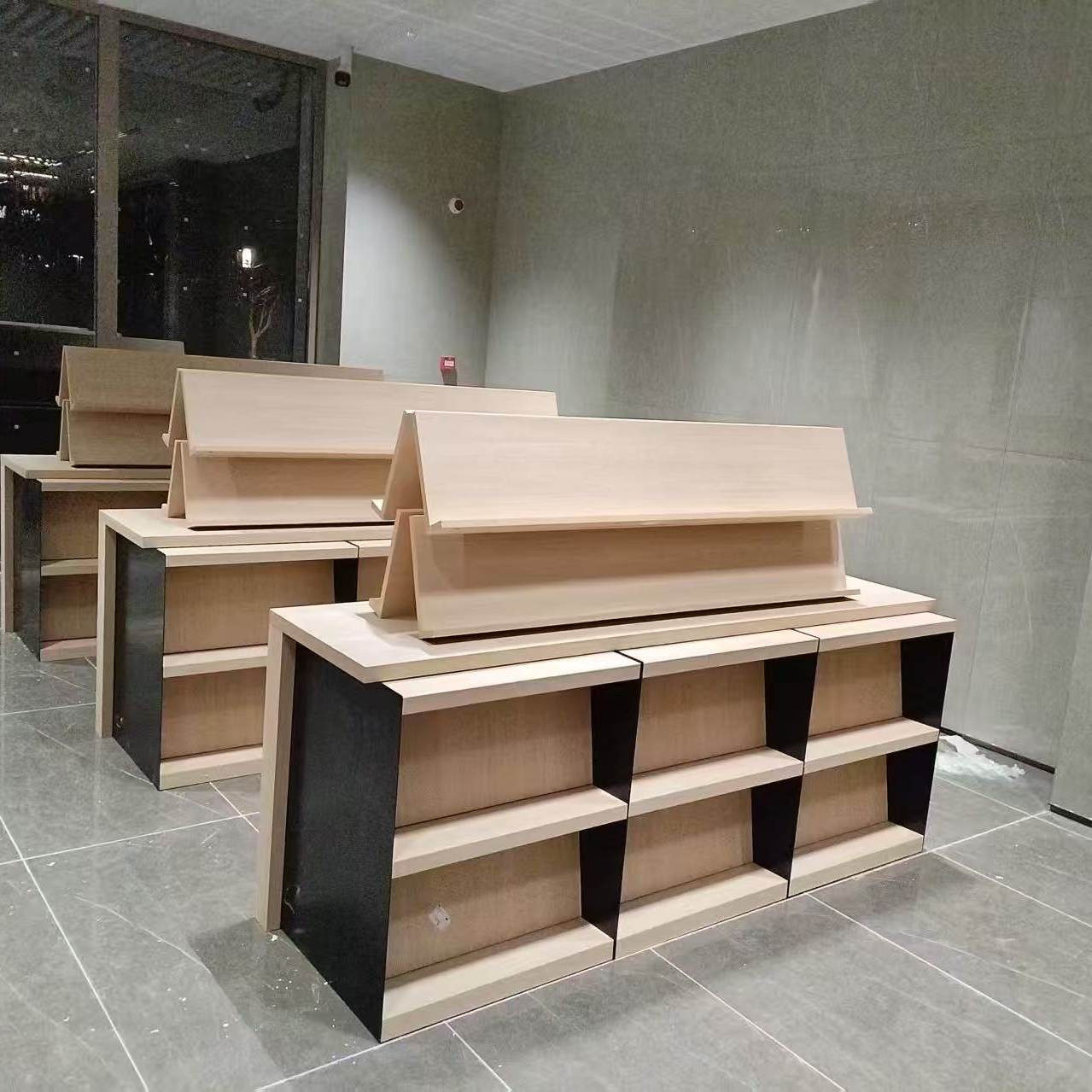 木质书柜中岛展示柜储物柜杂志报刊展示柜钢木图书馆书籍货架定做