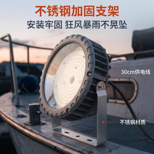 led12V24v集鱼灯船用聚鱼捕鱼灯诱鱼灯海钓户外照鱼鱿鱼灯青光