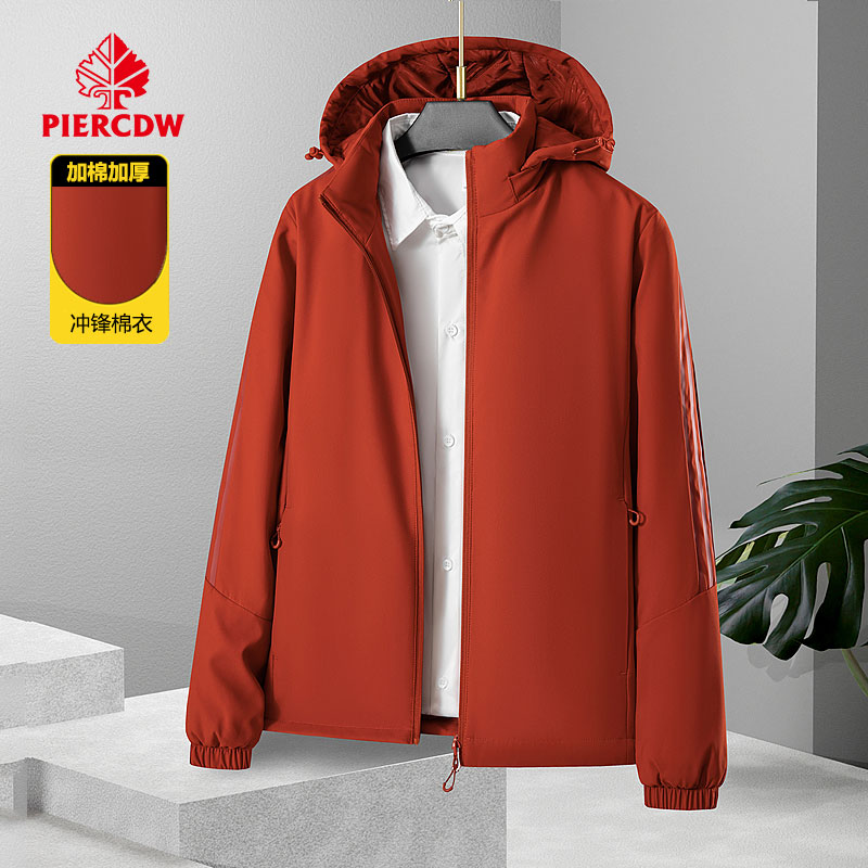 【PIERCDW品牌】户外冲锋衣女春秋外套加绒加厚运动休闲登山服男