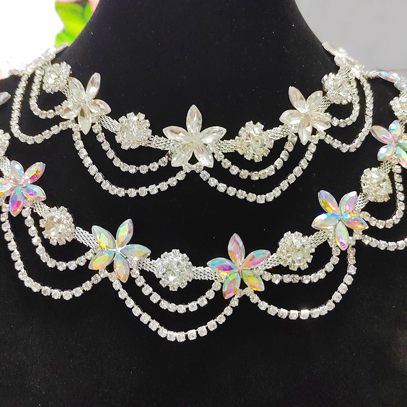 新款水钻流苏链条配件 DIY手缝舞蹈服装婚纱鞋帽头饰品辅料材料包