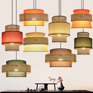 新中式禅意茶室吊灯复古高级咖啡厅餐饮吧台灯侘寂风烤肉店装饰灯