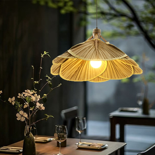 编织芭蕉叶灯罩茶室餐饮吊灯
