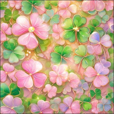 JH绮丽幸运草60*60金丝布大格四股线42色【印花清晰】