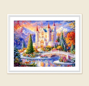 新疆长绒棉 90大格十字绣 莫奈庄园70