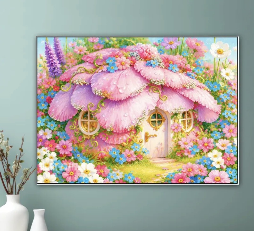 糖果果定制，花野仙居65&times;85大格53色十字绣套件（精准印花）