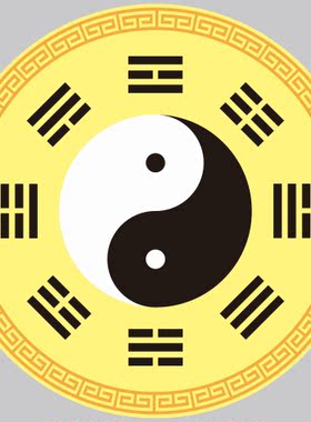 后天太极八卦图旺财好运祥装饰贴