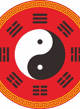 先天太极八卦旺财好运祥图贴